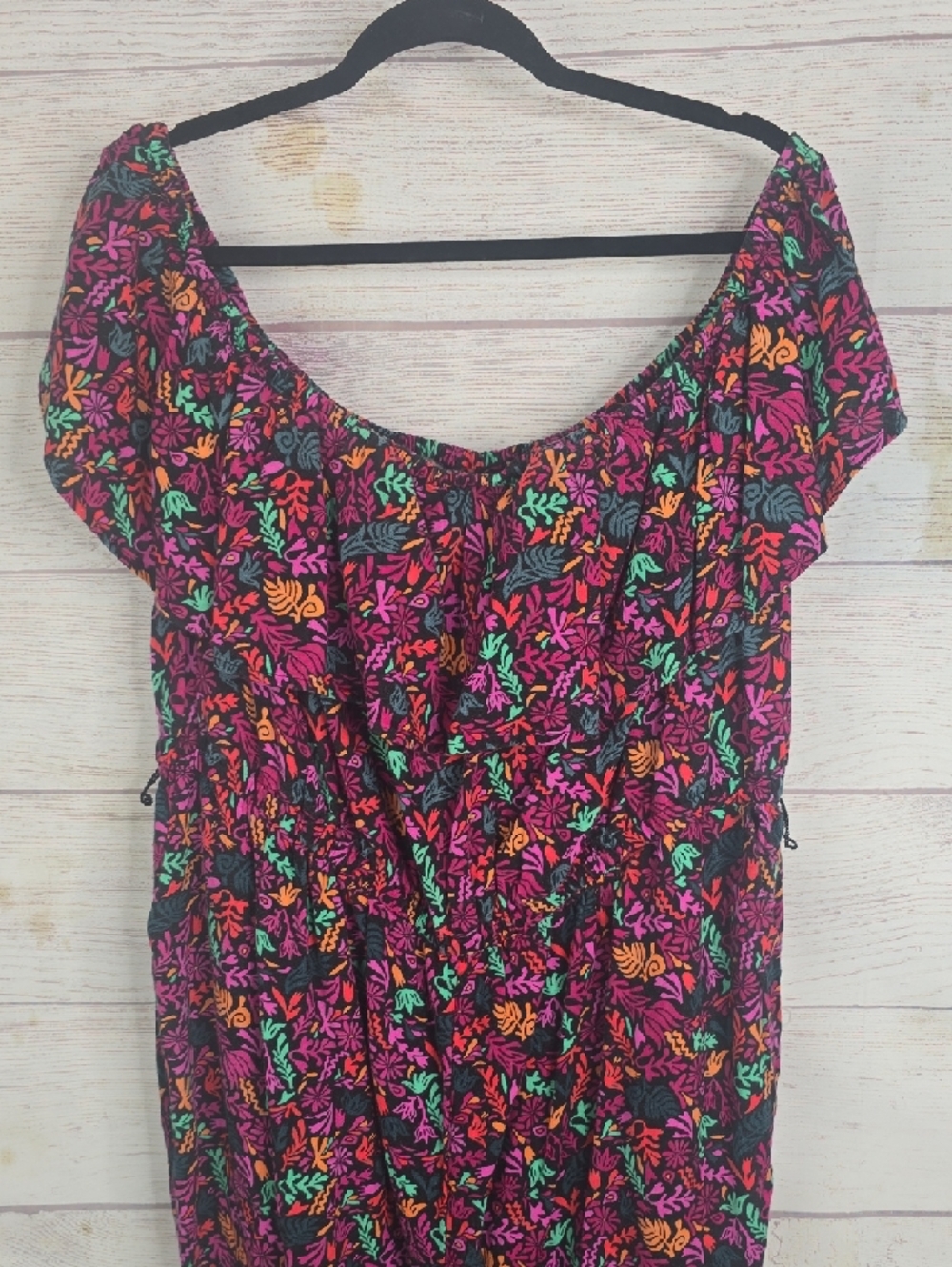 Ava & Viv Floral Multicolor Elastic-Waist Jumper Sz 1X - Picture 3 of 12